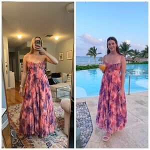 Anthropologie Pink and Purple Maxi Dress: HUTCH brand
